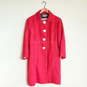 Vintage 90s Retro Mod Red Overcoat | Wraps by Canvasback | Size 16